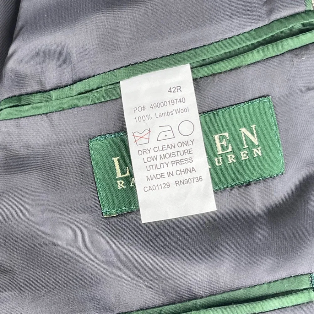 Lauren‎ Ralph Lauren Sport Coat Mens 42R Gray Excellent Herringbone Lambswool